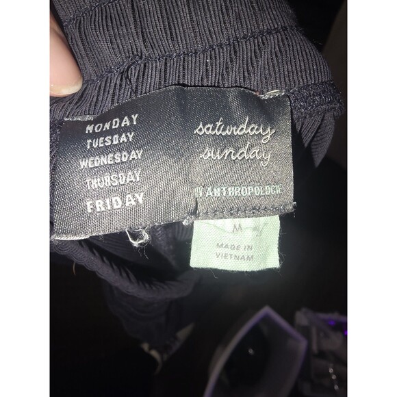 Anthropologie Saturday/Sunday Charcoal Gray Ribbed Harem Pants Boho Lounge M - Picture 5 of 8